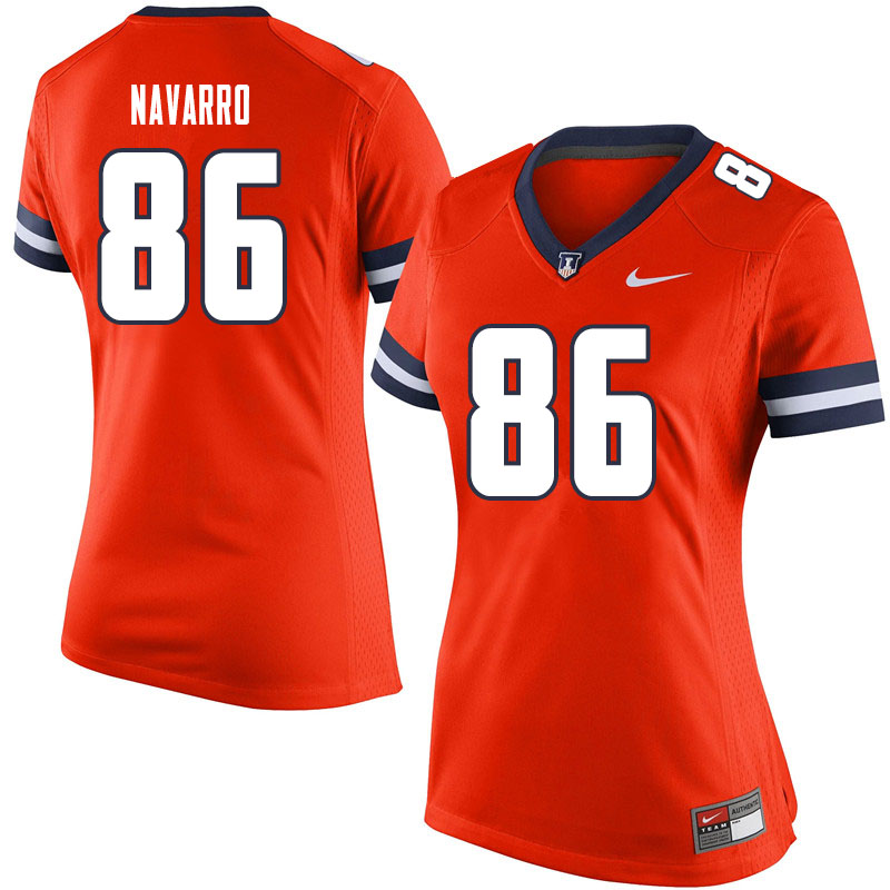 Women #86 Donny Navarro Illinois Fighting Illini College Football Jerseys Sale-Orange